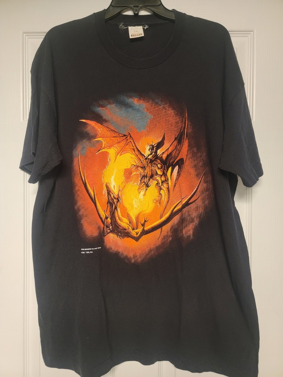 Dungeons Dragons Vintage 90s Fantasy Gaming TSR Wizard Promo T