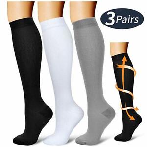 1/3 Pairs S-XL Compression Stockings Men Women Knee High Support Socks