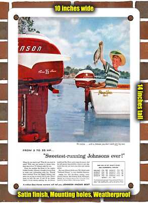 Metal Sign - 1957 From 3 To 33 Hp. Sweetest Running Johnsons Ever - 10x14 Inches