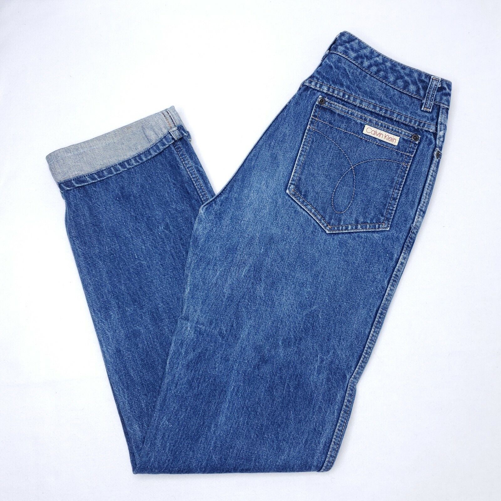 Vintage 1980s Calvin Klein Mom Jeans Blue USA MADE 5-Pocket Size 12 Heavy  Denim | eBay