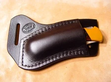 Custom Black Leather Crossdraw Sheath for Buck 110/112 (left hand)