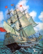 Vessel in Rough Sea Vari-Vue 3-D Lenticular Picture 8 by 10 inch NEW Great 3-D!