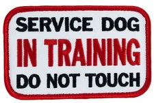 SERVICE DOG IN TRAINING DO NOT TOUCH Sew-On SD-012 Patch 4"X2.25" FREE SHIPPING