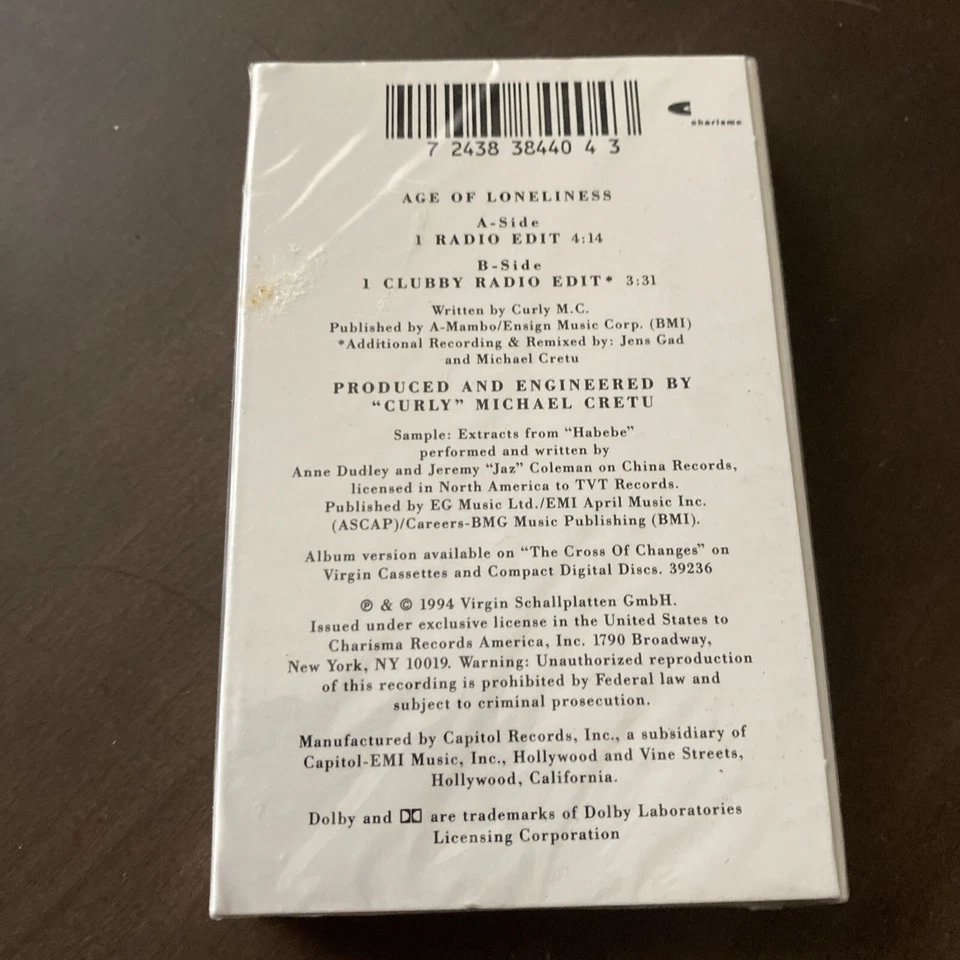 Enigma Age of Loneliness Single Cassette Tape (EMI 1994) New age 90s - Image 2 of 2