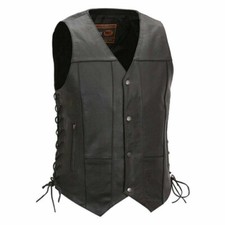 First Manufacturing Top Biller Men's Leather Vest FIM630CFD Conceal  pockets