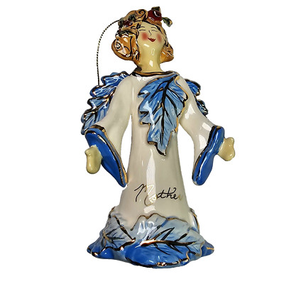 blue sky clayworks heather goldminc Christmas 2003 MOTHER Ornament bell 5'' Blue