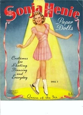 VINTAGE UNCUT 1940 SONJA HENIE PAPER DOLLS~PRETTY~#1 TOP REPRODUCTION #1 SELLER
