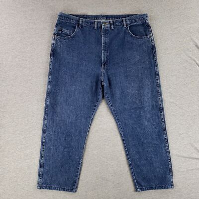 Wrangler 46x30 Blue Jeans Shortened Inseam Regular Denim Work Pants