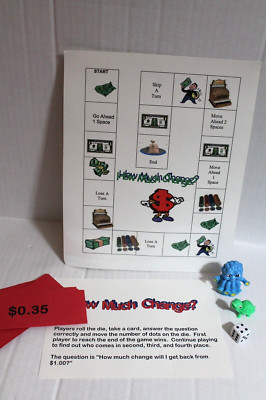 ''How Much Change?'' Math Counting Money Game Grades 2-4
