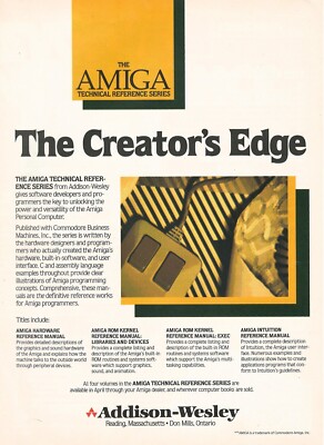 1986 Addison-Wesley Amiga Technical Reference Series The Creator's Edge Print Ad