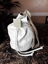 Urban Outfitters X Cold Picnic Genuine White Leather Macrame Tote Shoulder Bag