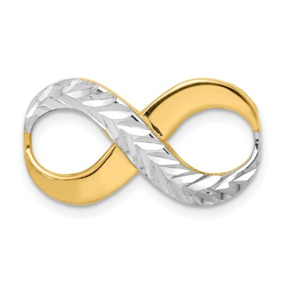 14K Gelbgold und Rhodium Figur 8 Dia Anhänger