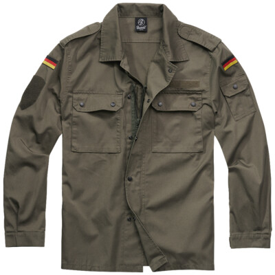 Brandit BW Field Tunic Mantel Herren Beiläufig Jacke Überhemd Strassenmode Oliv