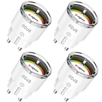 NOUS A1Z ZigBee Smart Steckdose 10A mit Strommessung, 4er Set