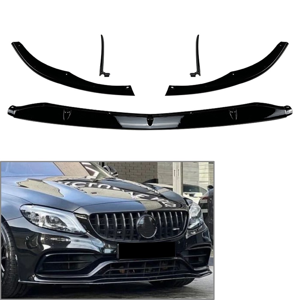 Front Bumper Lip Splitter For Mercedes Benz C Class W205 C205 S205 2015-2022