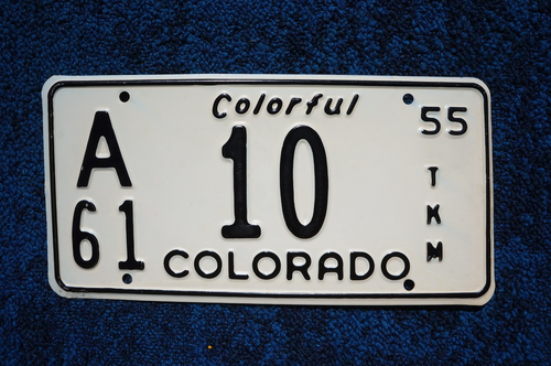 1955 Colorado License Plate - Afbeelding 2 van 3