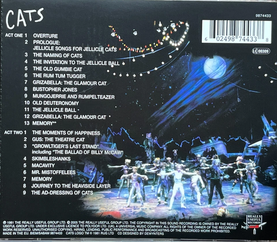 CATS - Original Cast Recording 2 x CD 2005 Polydor Germany Exc Cond! - image 2 of 2