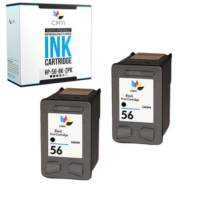 2 PK 56 Black Ink for HP OfficeJet 4110 4215 5505 Deskjet 450 5150 5650 9600