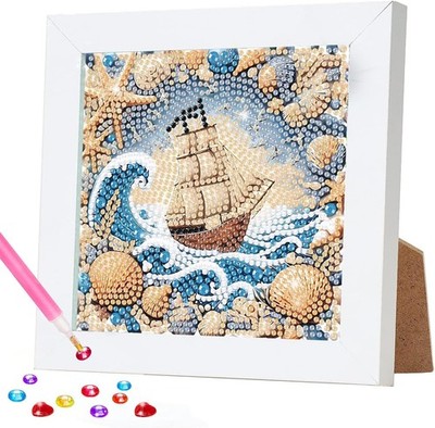 Muscheln Diamond Art Set mit Rahmen für 6-12 Jahre