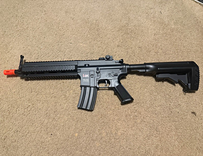Heckler & Koch HK416 Electric Airsoft Rifle w/ Mag, Flip-Up Sights, Stock
