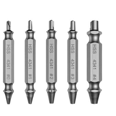 5PCS Screws Extractor, 5PCS (Silver)