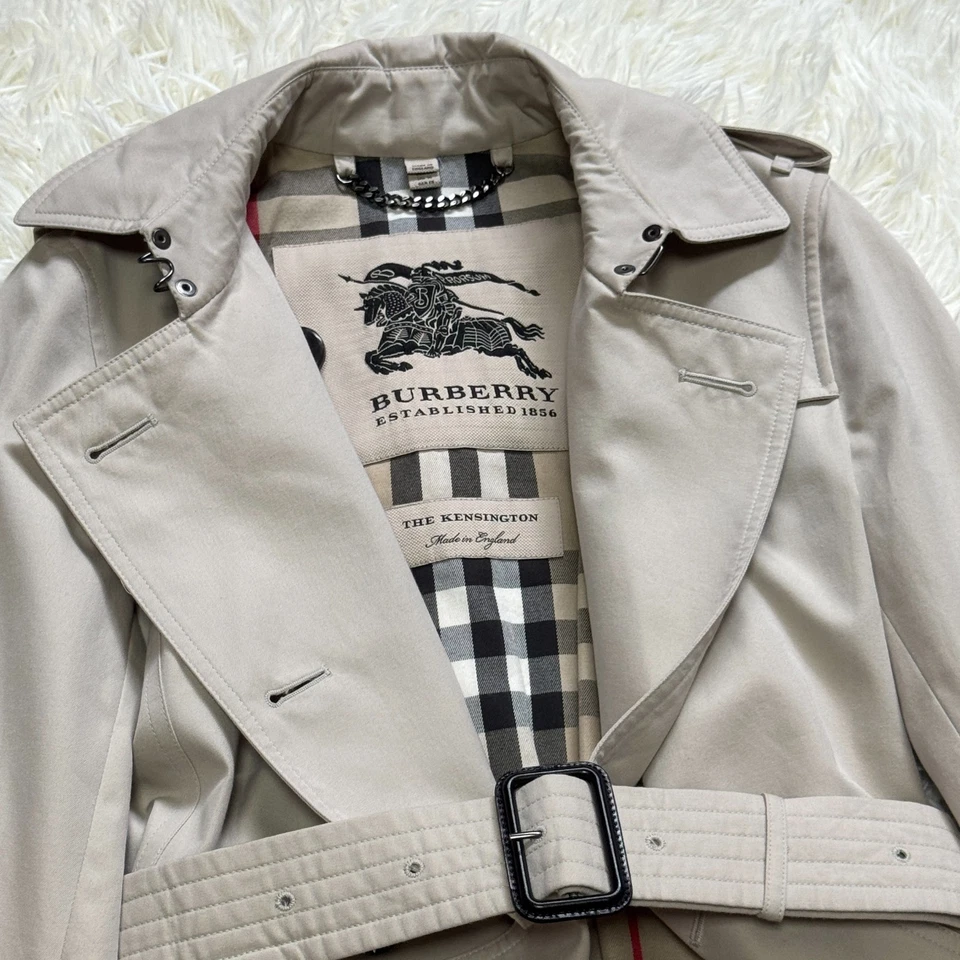 Gabardina BURBERRY Kensington Niños Niños Niña NovaCheck Larga Beige UK0 US00 Foto 2 de 4