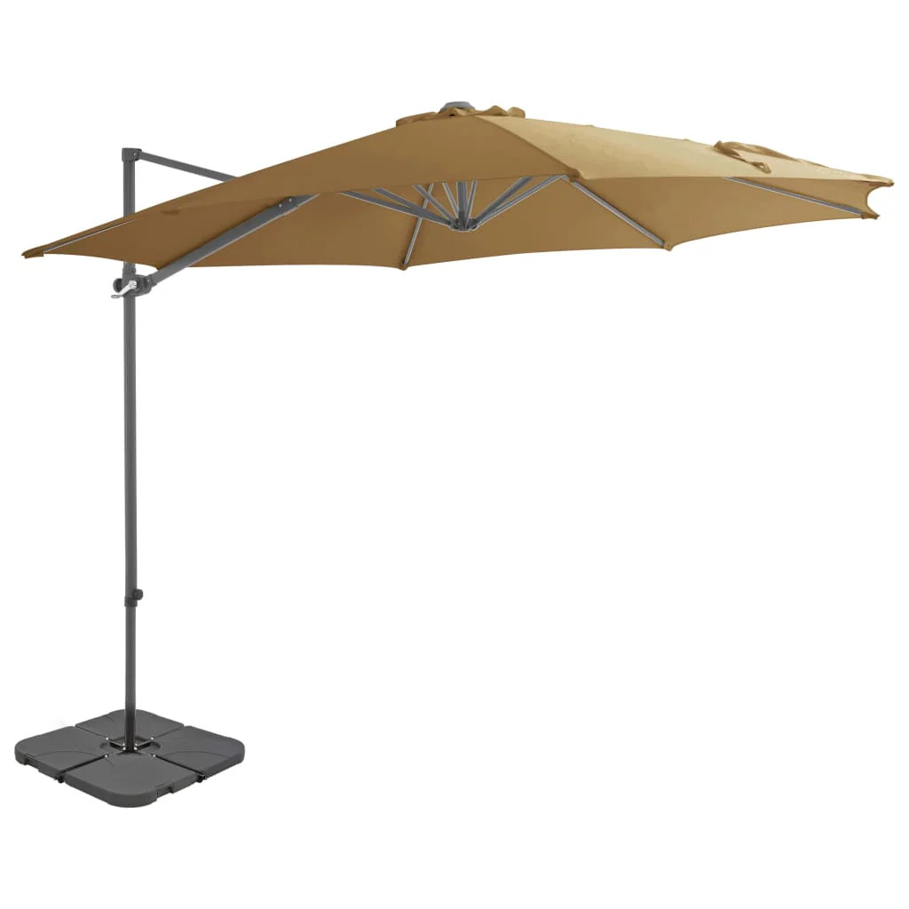 Parasol 3x3 m inclinable avec socle amovible contre les UV
