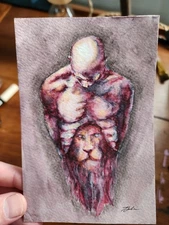 Original Watercolor & Charcoal Painting – “That’s a Joke” Inspired by NF