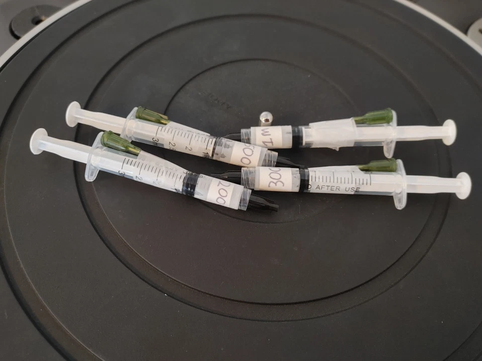 4pk Tocadiscos Brazo Taco Fluido Amortiguador 200k 300k 500k 1M Amortiguación Aceite Silicona Foto 3 de 4