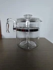 Vintage Pyrex Flameware Glass 6-9 Cup Percolator Coffee Pot Complete Set 7759-B