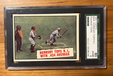 1961 TOPPS .424 AVERAGE #404 ROGERS HORNSBY TOPS N.L. SGC 6 80 Near Mint
