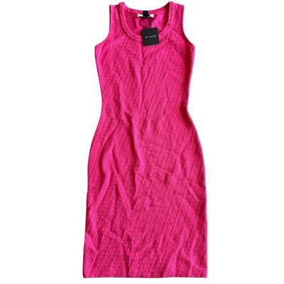 NWT St John Collection Pink Knitted Sleeveless Mini Dress Sz 0