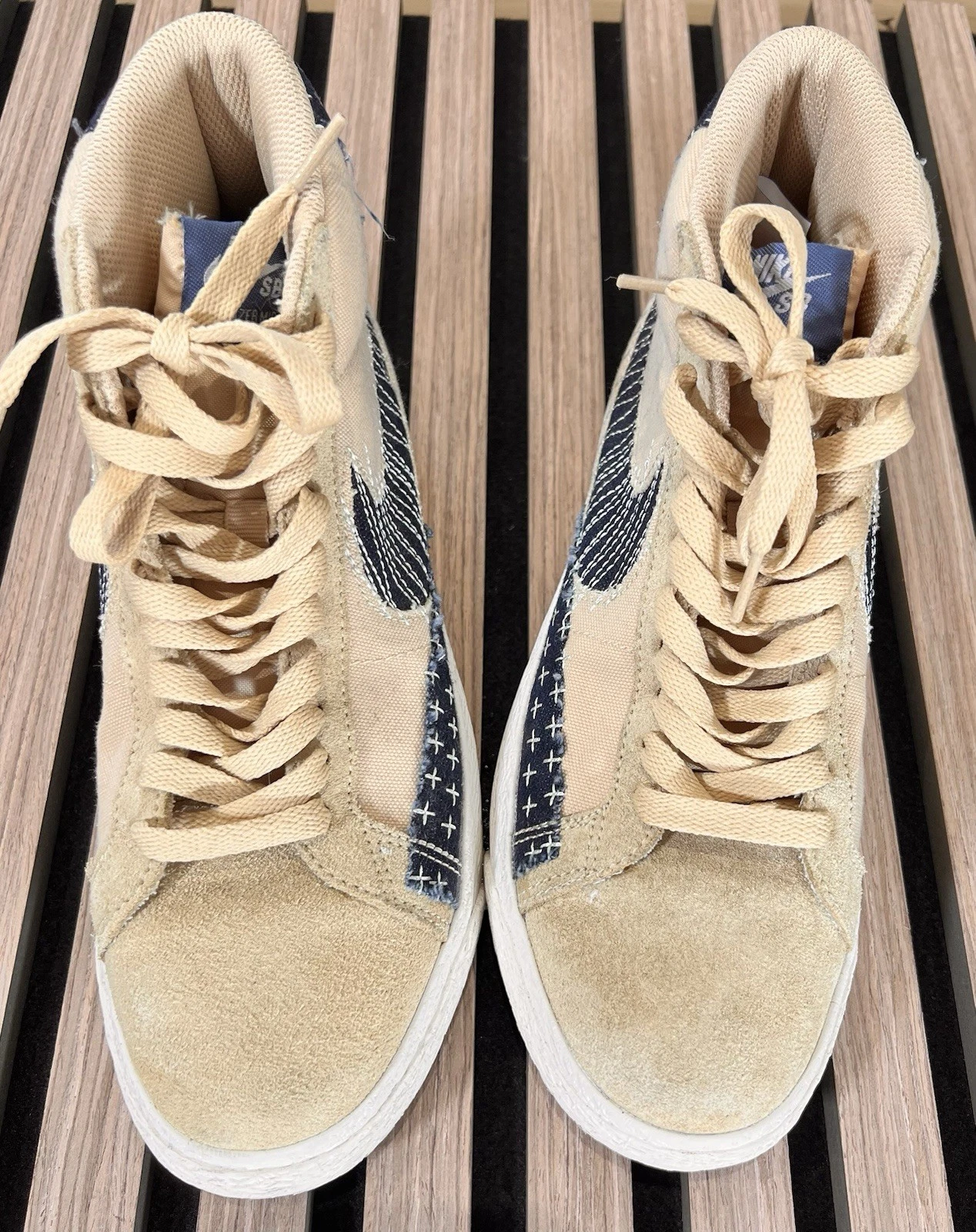 Blazer Nike SB Mid colore marrone chiaro con logo blu. Regno Unito taglia 5 5