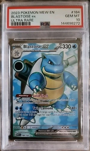 2023 POKEMON MEW EN-151 ULTRA RARE #184 BLASTOISE EX PSA 10