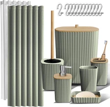 Bathroom Accessories Set - Sage Green Bathroom Set, 20PC Bathroom Accessory Set,