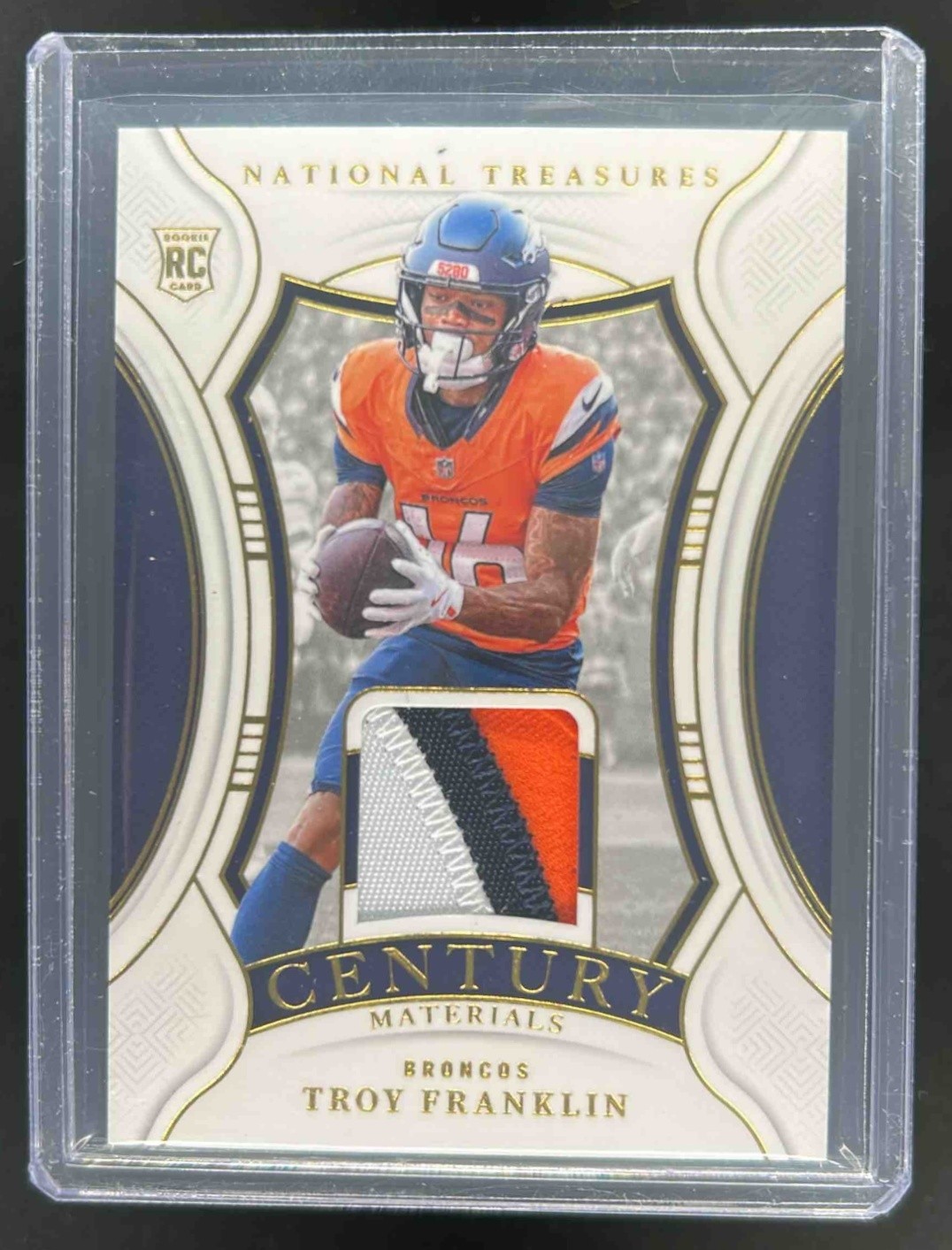 Troy Franklin Panini National Treasures Century Materials #TFN Gold