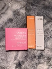 LANEIGE Lip Glowy Balm New Milky Way/ Peach Iced Tea & Lip Mask Berry 3pc