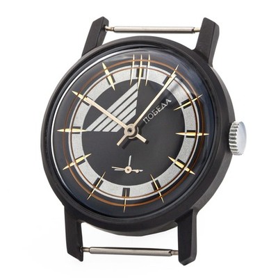 POBEDA ZIM 2602 Kal. Handaufzug 1992 Jahr Vintage russische Uhr schwarz