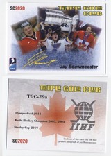 2020 SC2020 Triple Gold Club Jay Bouwmeester printed autograph
