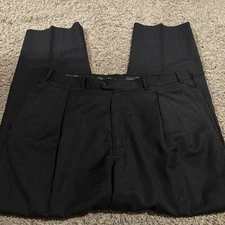 Angelico Lane di 100% Tasmanian Wool Dress Pants Mens 36 (38x30) Pleated Gray