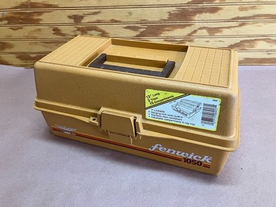 Fenwick Woodstream 1050 Two Tray Tackle Box Brown Made USA 13'' VTG