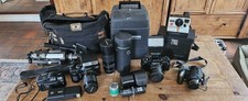 camera equipment joblot - Minolta, Yashica, Praktica, Polariod, canon & lenses
