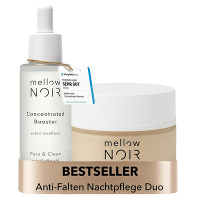 Mellow NOIR Anti-Falten Nachtpflege Duo - Hyaluronserum Mit Täglicher Nachtcreme