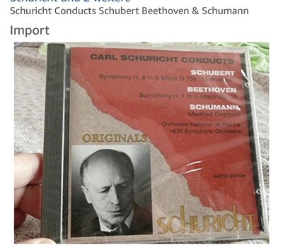 CARL SCHURICHT conducts Schubert / Beethoven / Schumann  EX/VG+(CD)