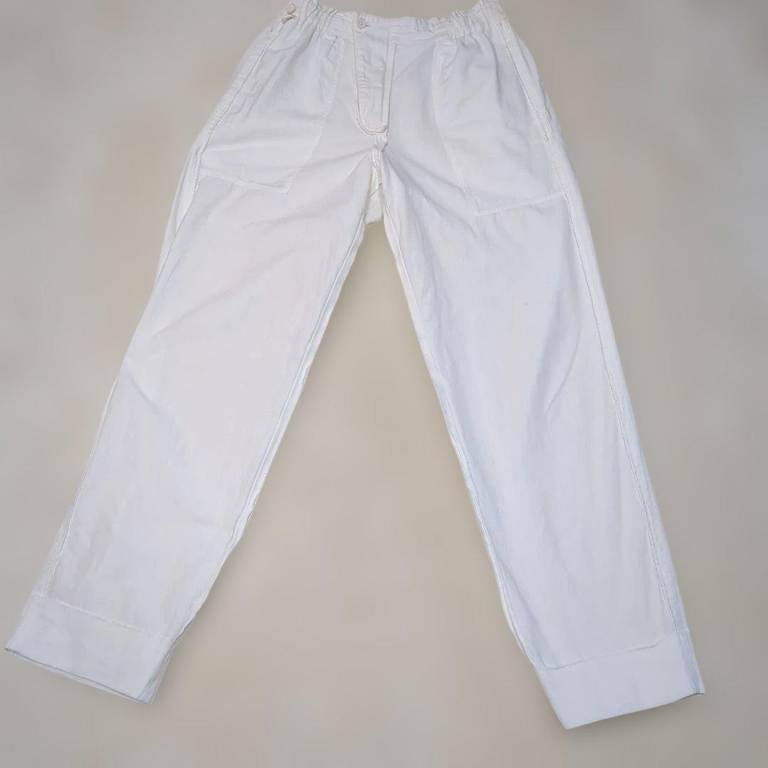 ISSEY MIYAKE VINTAGE 80S BRUSH TAG COTTON PANTS MEN COLOR WHITE
