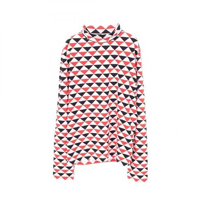 PRADA Geometric Stretch Long sleeved Shirt UJL188 Nylon White Black Red size L