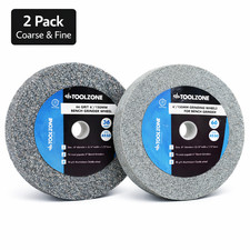 6" (150mm) Coarse & Fine Grinding Wheel Bench Grinder Stone 36 60 Grit 1/2" Bore