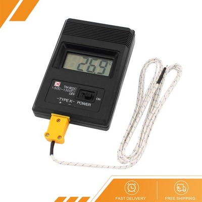 1Pcs LCD K-Type Digital Thermometer TM-902C w Thermocouple Wire