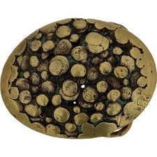 Handmade Art Brass Brutalist Modernist Organic Hippie 1970s Vintage Belt Buckle