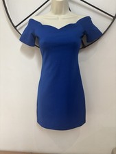 MinkPink Roxanna cobalt blue bodycon off shoulder mini dress XS
